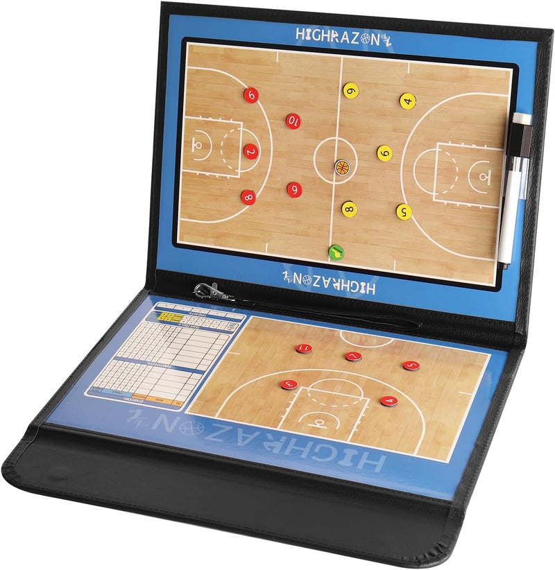 HIGHRAZON Basketball Coaching Board, Coaches Clipboard Tactical Magnetic Board Kit, Portable Strategy Coach Board with Dry Erase, Marker Pen - Image 1